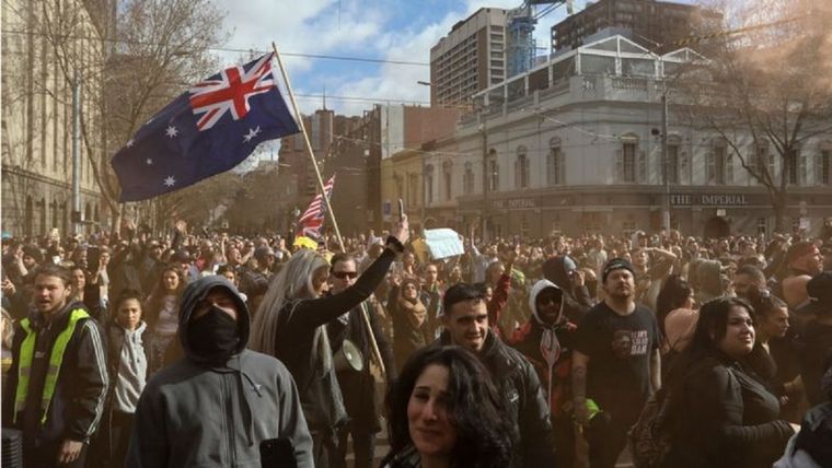 Frente al Parlamento, en Melbourne. Foto: GETTY IMAGES