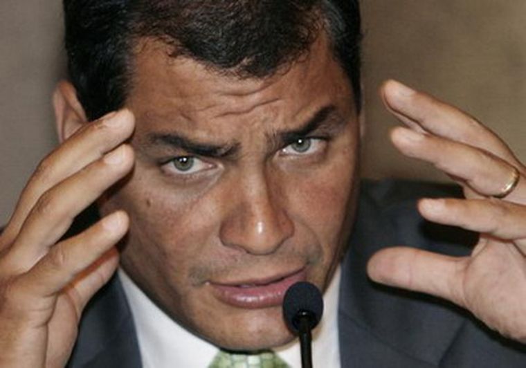 El jaqueado presidente de Ecuador.