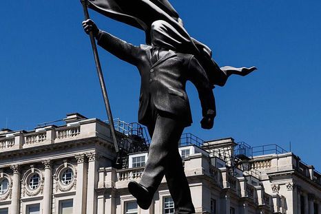Una nueva intervención artística de Bansky apareció en el centro de Londres. Una nueva intervención artística de Bansky apareció en el centro de Londres.
