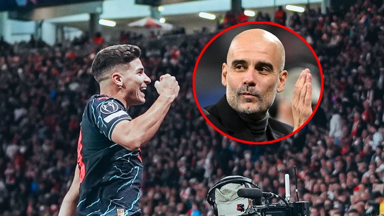Guardiola se deshizo en elogios para Julián Álvarez, figura del triunfo del City en Champions