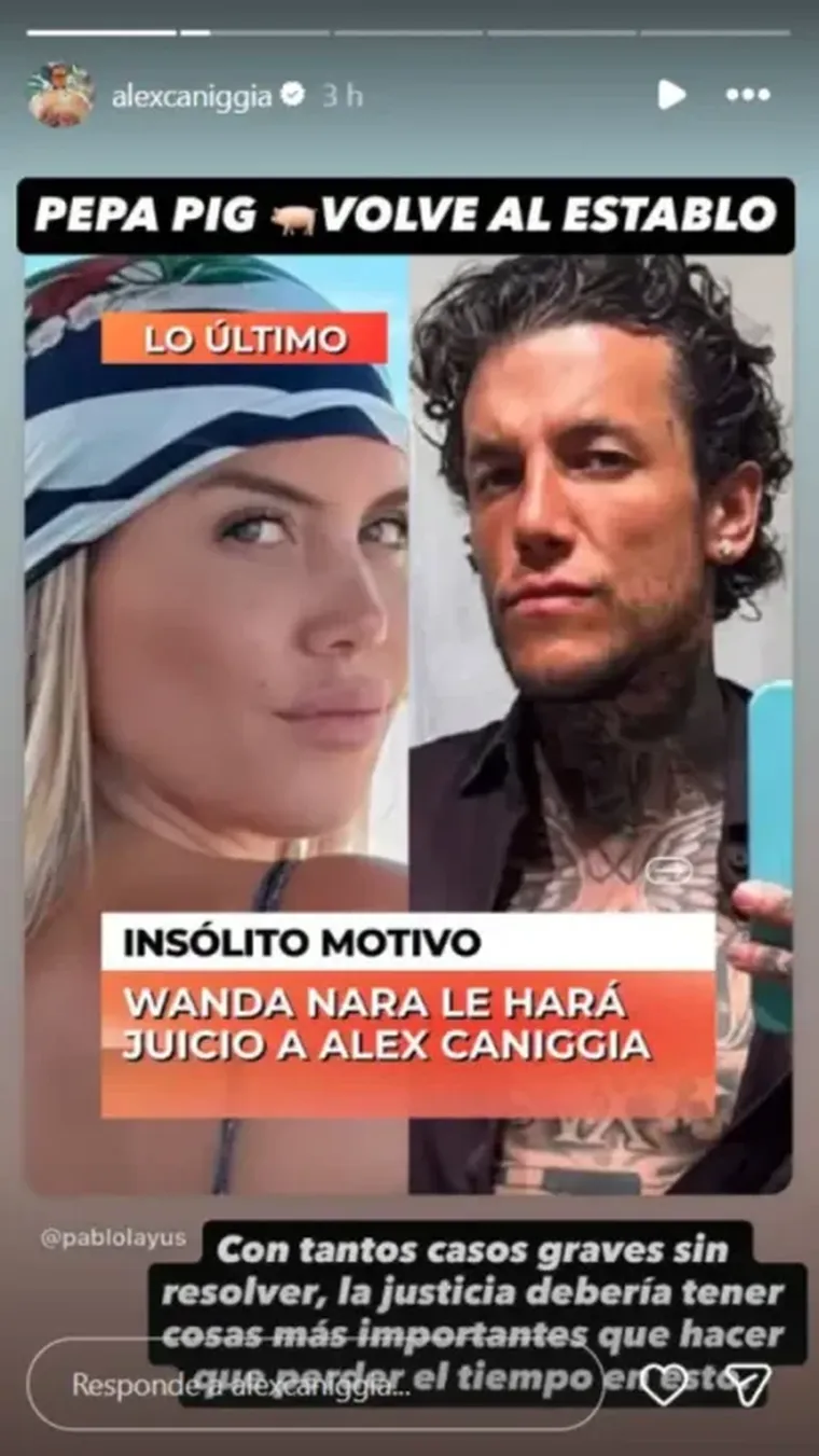 Alex Caniggia volvió a cargar contra Wanda Nara en redes sociales. Alex Caniggia volvió a cargar contra Wanda Nara en redes sociales.