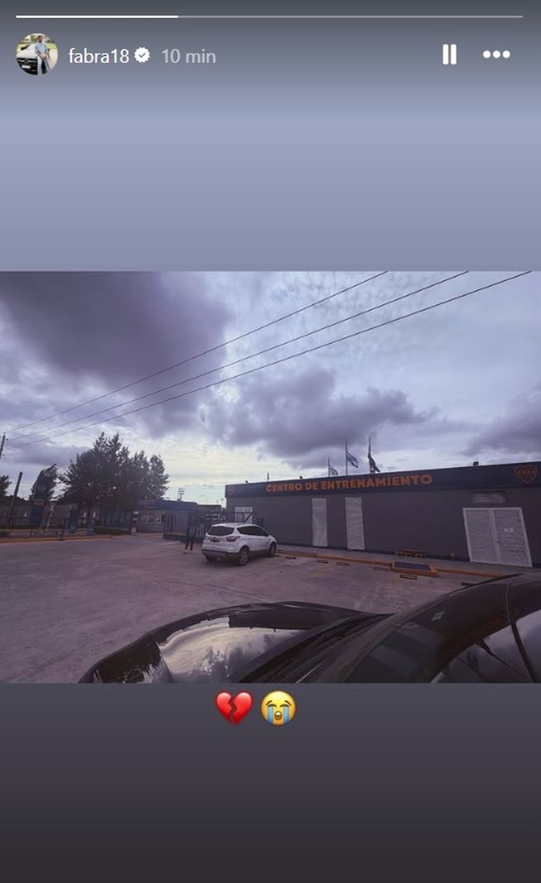 La historia que publicó Fran Fabra en su última vez como jugador de Boca Juniors tras su firma el 24 de enero de 2016. La historia que publicó Fran Fabra en su última vez como jugador de Boca Juniors tras su firma el 24 de enero de 2016.