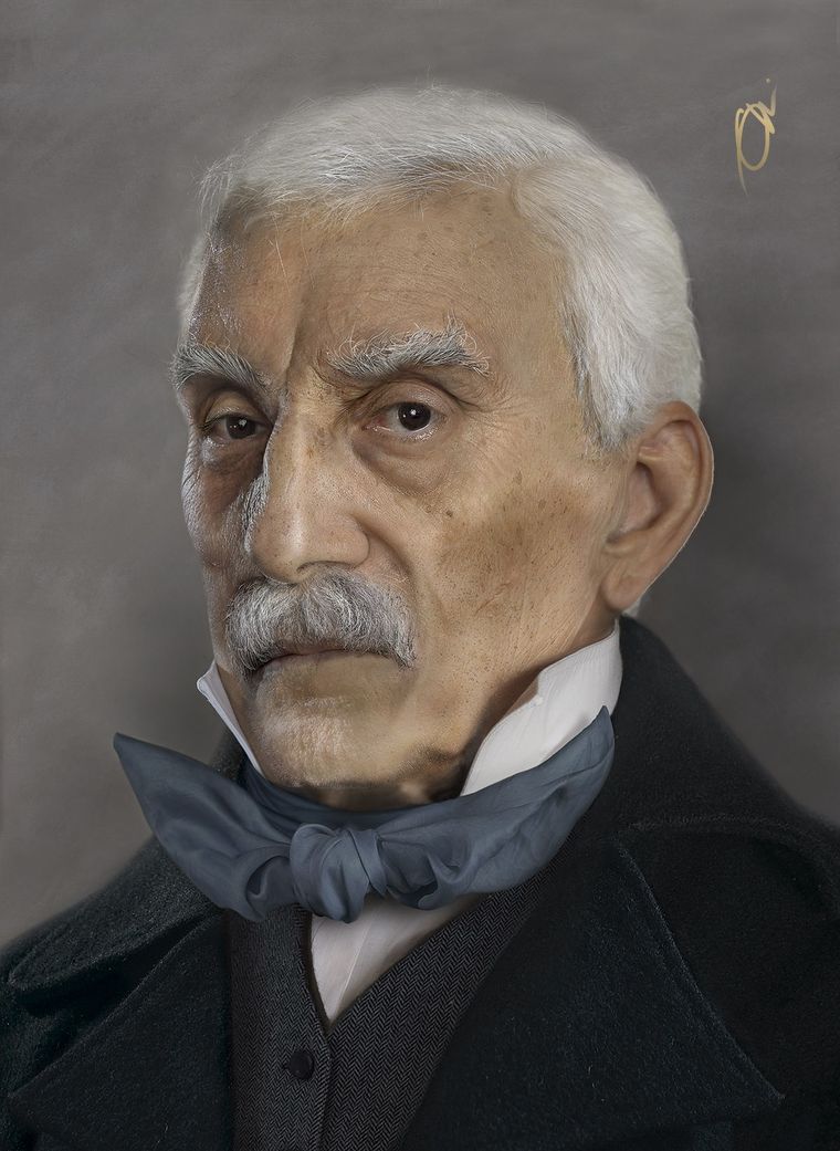 San Martín, el gran prócer argentino, en un retrato digital Foto: Legislatura de Mendoza