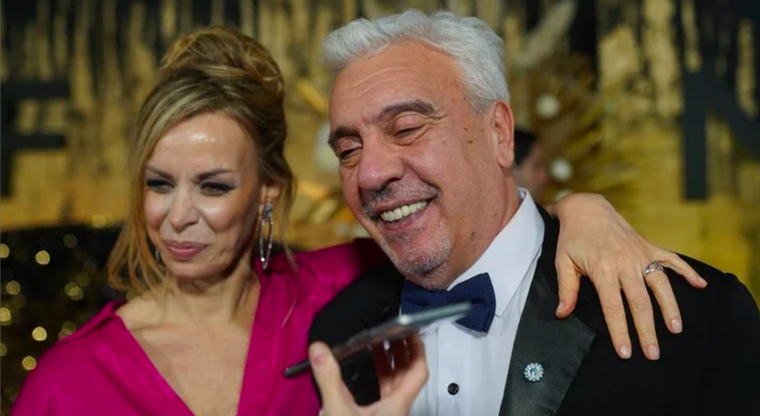 Cecilia Caramelito Carrizo y Coco Sily juntos en la última edición de los Premios Martín Fierro.