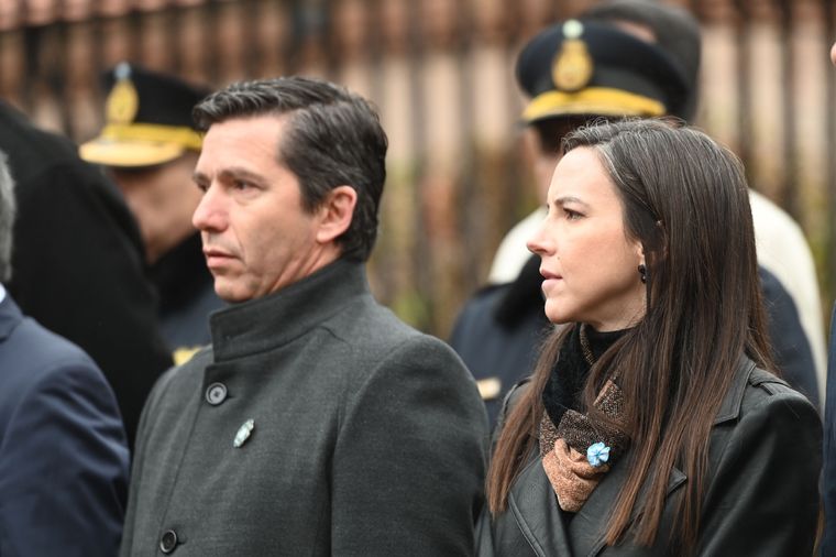 El presidente de la Cámara de Diputados, Andrés Lombardi, y la ministra de Seguridad y Justicia, Mercedes Rus. Foto: Gobierno de Mendoza