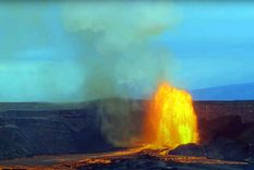 Erupción de lava en el volcán Kilauea de Hawái, EE.UU. Foto: Dpa.