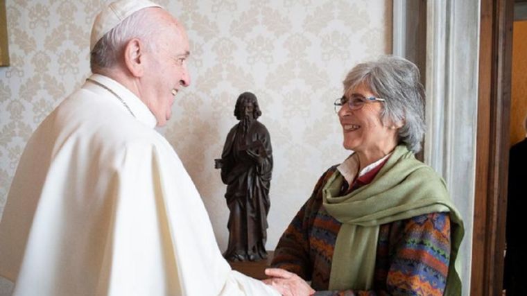 La doctora María Lia Zervino con el papa Francisco Foto: La Capital