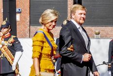 amarillo y con volados: el hermoso vestido de gala que eligio la reina maxima