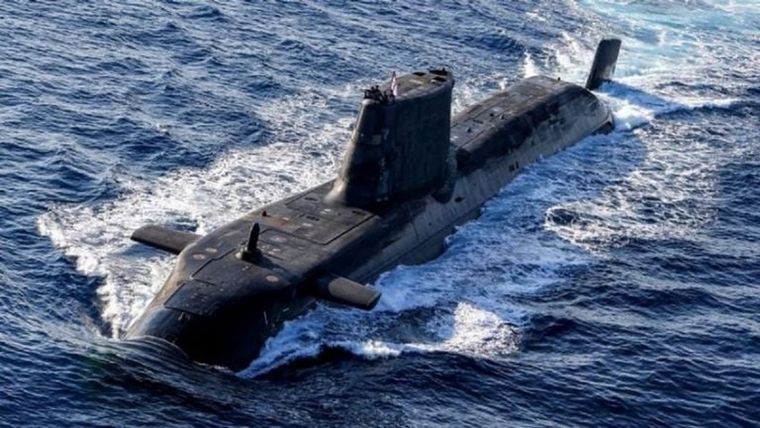 Un submarino nuclear del Reino Unido, integrante del acuerdo AUKUS Foto: Ministerio de Defensa del Reino Unido