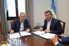 Los gobernadores Alfredo Cornejo (Mendoza) y Marcelo Orrego (San Juan).