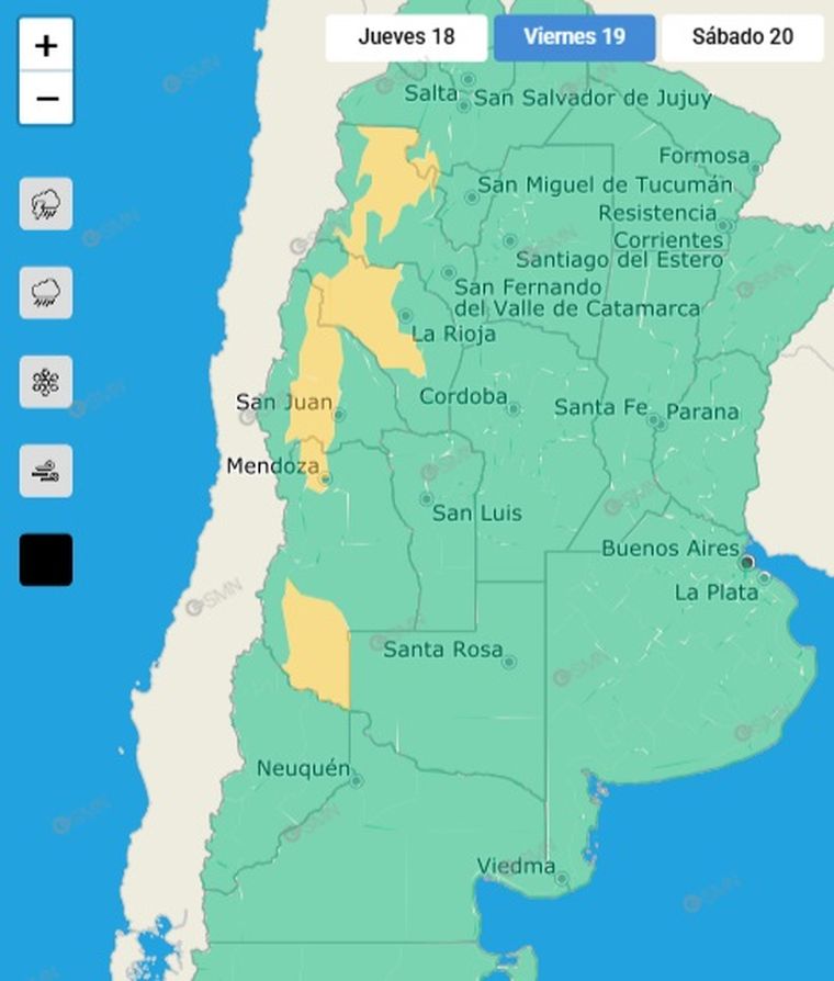 Continúa el alerta por Zonda en Mendoza (SMN). Continúa el alerta por Zonda en Mendoza (SMN).