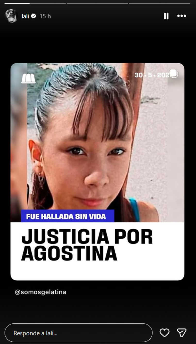 El posteo de Lali Espósito. El posteo de Lali Espósito.