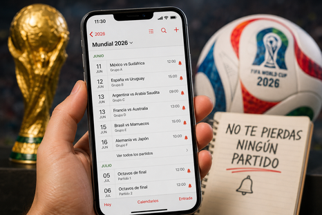 Una función del celular permite agregar automáticamente todos los partidos del Mundial 2026. Una función del celular permite agregar automáticamente todos los partidos del Mundial 2026.