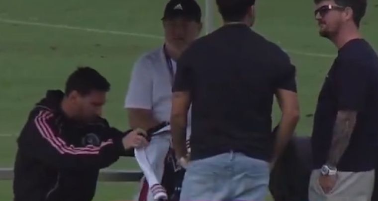 La imagen de Messi con la camiseta de River que fue tendencia en las redes.