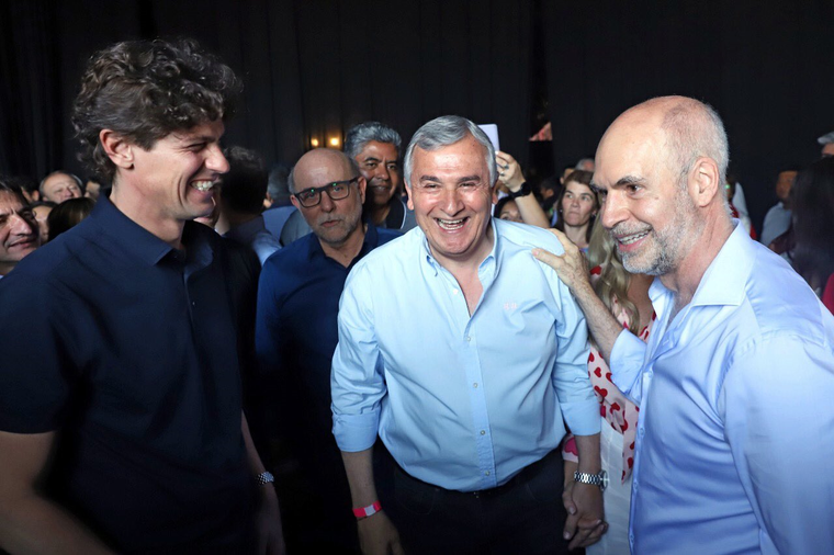 Gerado Morales junto a Horacio Rodríguez Larreta y Martín Lousteau Foto: MDZ.