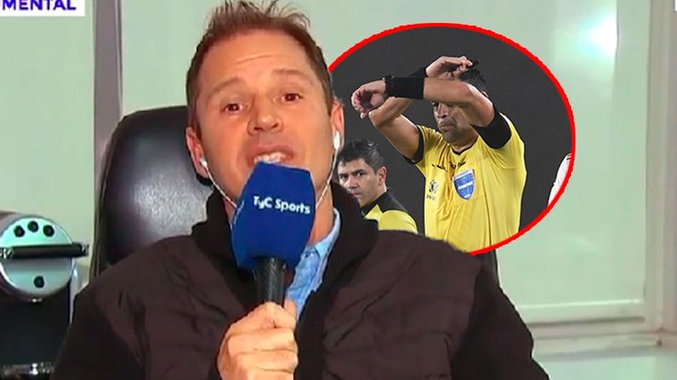 Brito, presidente de River, se mostró enfurecido por el fallo de Tobar en el gol de Suárez.