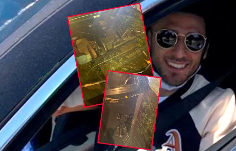 Las primeras fotos de cómo quedó el auto del Toto Salvio tras el incidente con su exmujer.