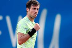 Guido Pella juega el primer punto de Argentina ante Polonia Télam Foto: Télam