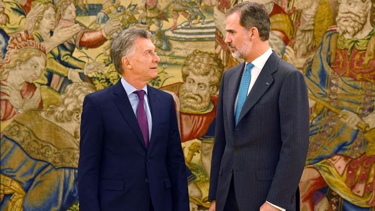 Macri fue recibido por el rey esta mañana.