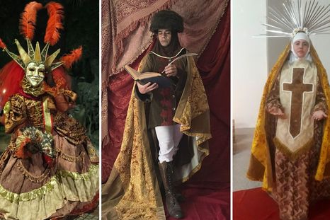 Diseños de autor: la llamativa propuesta de trajes con materiales sustentables del artista de Tunuyán. Diseños de autor: la llamativa propuesta de trajes con materiales sustentables del artista de Tunuyán.