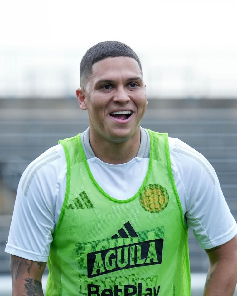 Juanfer Quintero, entrenando con la Selección de Colombia. Foto: @juanferquinterop