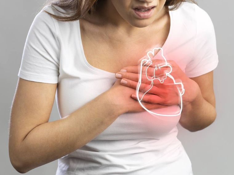 La relación del infarto en mujeres.