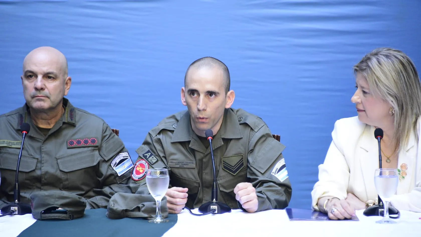 Nahuel Gallo en la conferencia de prensa.