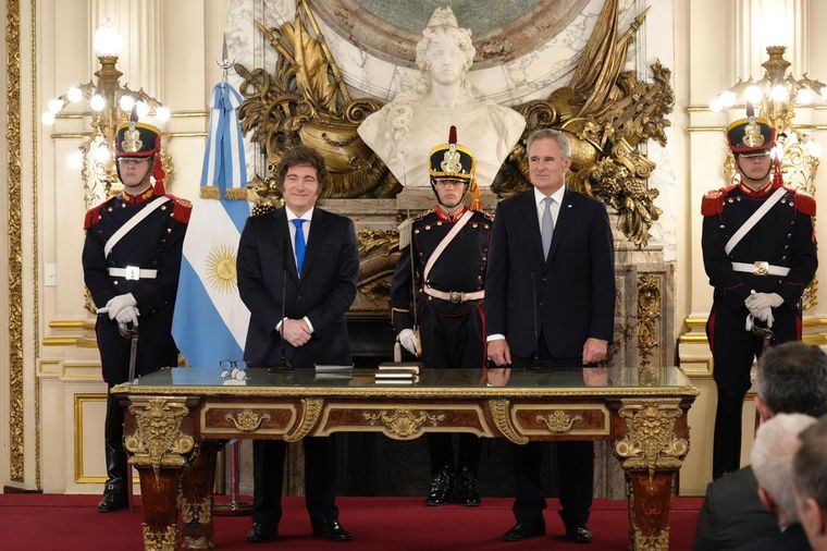 Javier Milei y el canciller Pablo Quirno Javier Milei y el canciller Pablo Quirno