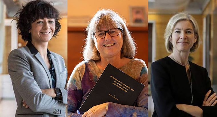 Emmanuelle Marie Charpentier, Donna Strickland y Jennifer Anne Doudna, las tres mujeres, ganadora del premio Nobel, a las que Francisco nombró en la Academia de Ciencias.