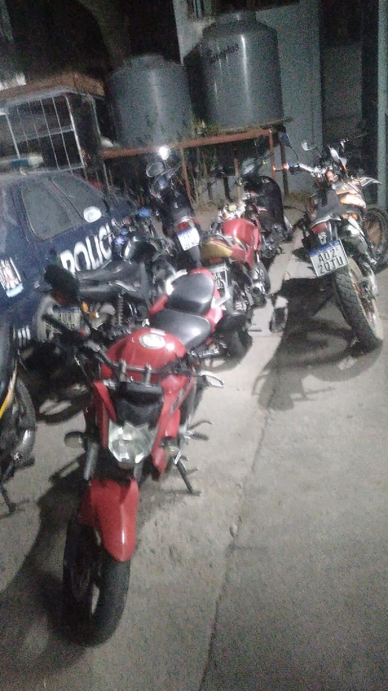 Las motos secuestradas por la Policía Foto: Seguridad