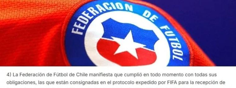 Chile sacó un comunicado contra la AFA por los hechos ocurridos en el aeropuerto.