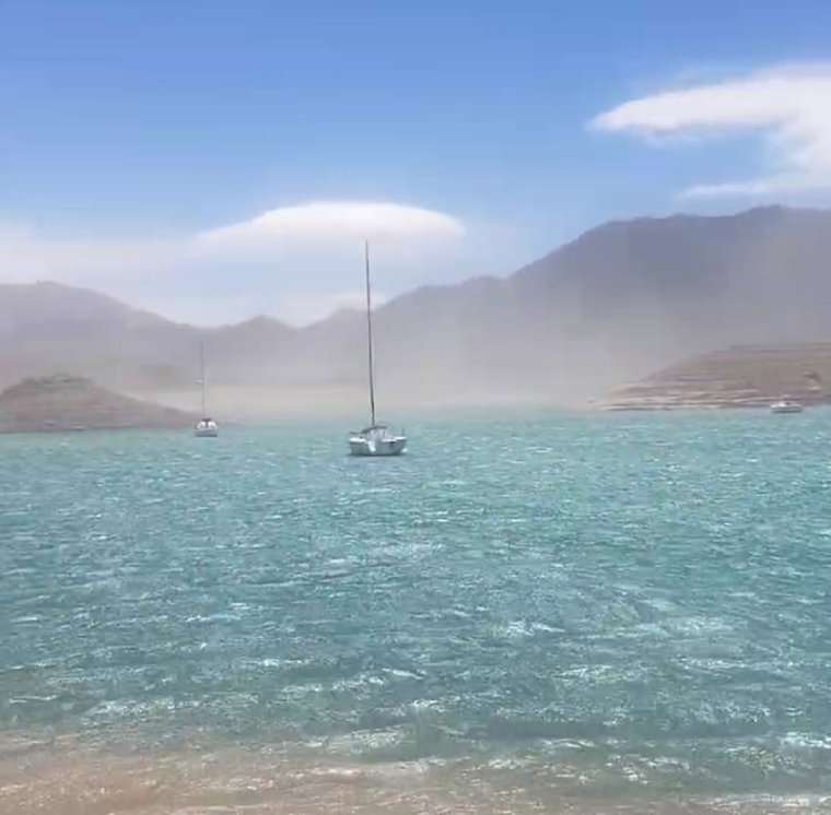 Fuertes ráfagas en Potrerillos Foto: Captura de video MDZ