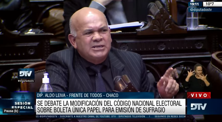 El diputado Aldo Leiva Foto: Captura de Pantalla