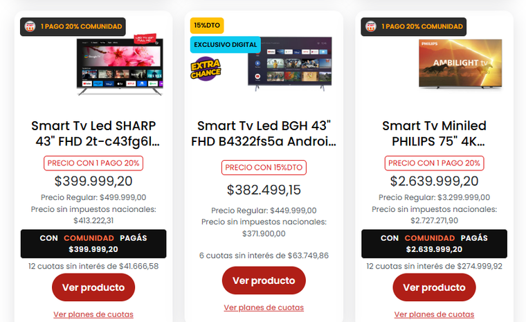 Televisores Smart TV con descuento en supermercados para el Día de la Madre. Televisores Smart TV con descuento en supermercados para el Día de la Madre.