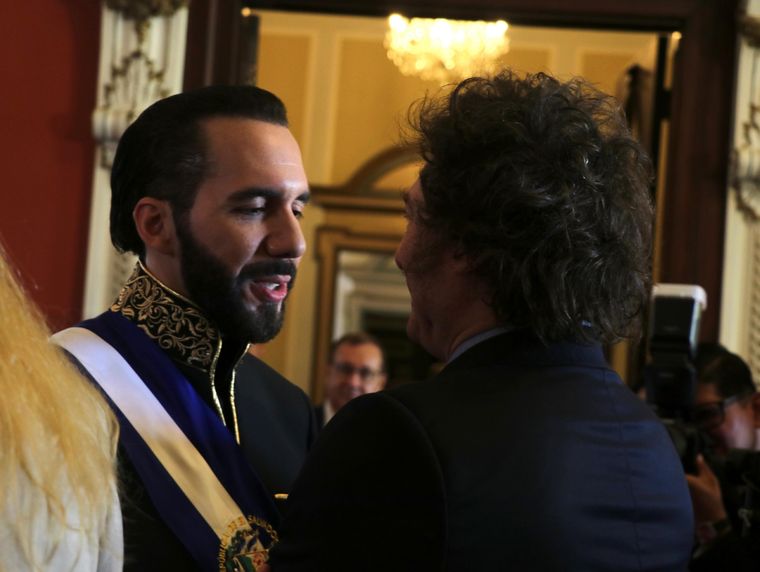 Javier Milei estuvo en la asunción de Nayib Bukele para su segundo mandato Foto: Prensa Presidencia de la Nación