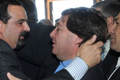 MDZol | Ciurca, durante su asunción, rodeado de políticos. Ayer lo visitó una agrupación piquetera. Foto: Pachy Reynoso / MDZ