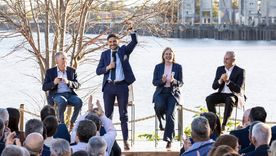 Maximiliano Pullaro y Juan Schiaretti lanzaron la campaña de Provincias Unidas. Foto: X @Maxipullaro