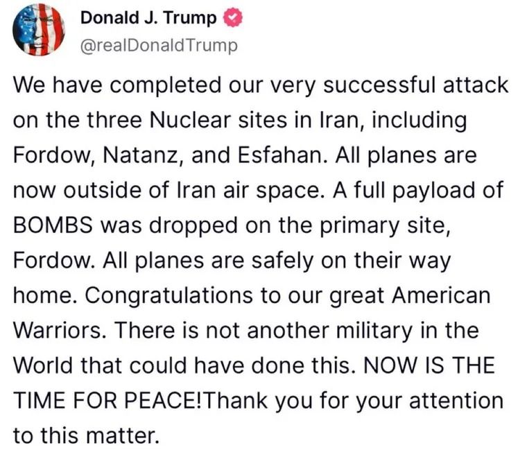 El posteo de Donald Trump El posteo de Donald Trump