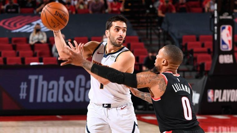 Campazzo en acción ante Portland. Foto: NBA Latam