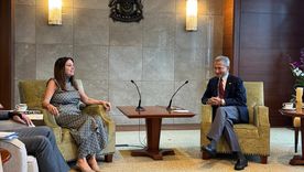 La ministra de Capital Humano, Sandra Pettovello, junto al canciller de Singapur, Vivian Balakrishnan. &nbsp;