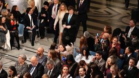 Javier Milei y su hermana Karina en Oslo, durante la entrega del Premio Nobel de la Paz a María Corina Machado.