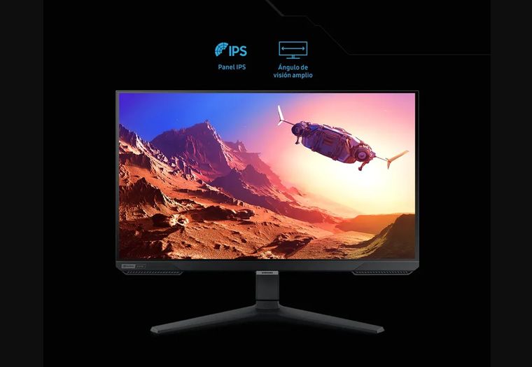 La pantalla de este monitor Samsung de 25 pulgadas permite jugar, trabajar y mirar contenido con buena calidad visual. La pantalla de este monitor Samsung de 25 pulgadas permite jugar, trabajar y mirar contenido con buena calidad visual.