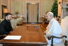León XIV recibe en audiencia al presidente de Ucrania, Volodímir Zelenski, en Castel Gandolfo. Foto Dpa