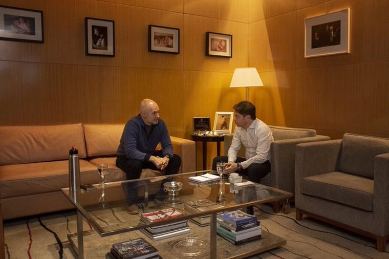 Kicillof y Rodríguez Larreta se reunieron a solas hoy. Foto: Twitter