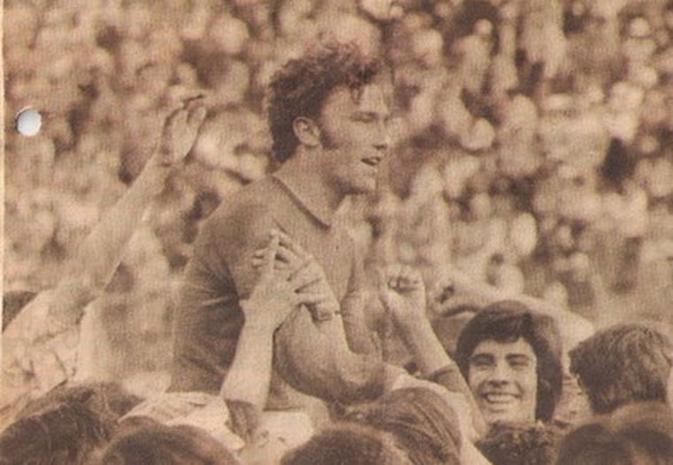 El Gringo en el festejo del campeonato del 75. Foto: web