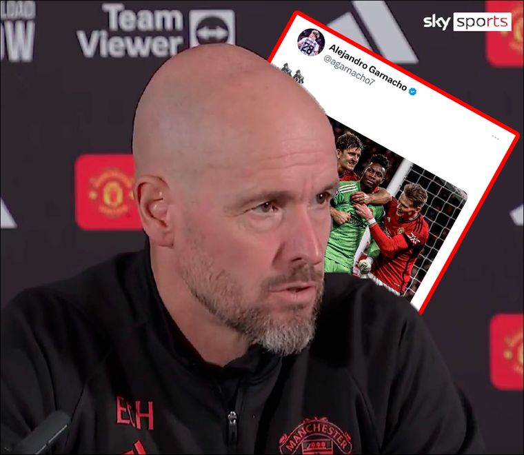 Ten Hag y una tajante respuesta sobre la polémica con Garnacho Foto: Sky Sports