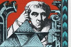 Detalle de la portada de Hinton, Relatos científicos de La Biblioteca de Babel, colección de lecturas fantásticas dirigida por Jorge Luis Borges, Ediciones Siruela.