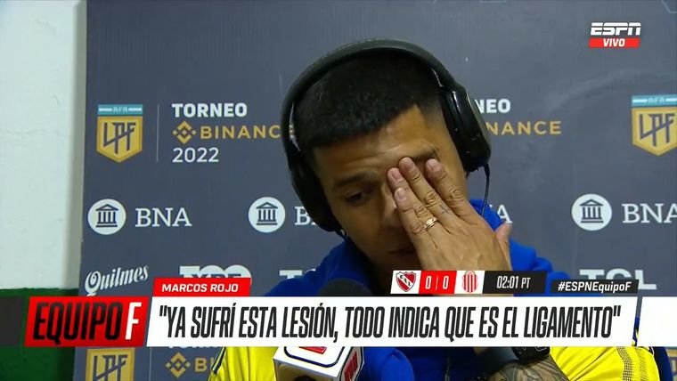 Rojo reveló que su lesión sería una rotura de ligamentos.