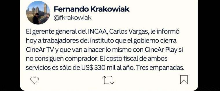 Una de las repercusiones en redes. Créditos: X / fkrakowiak Una de las repercusiones en redes. Créditos: X / fkrakowiak