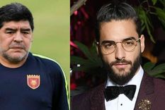 el mimoso beso de diego maradona a maluma